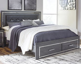 Furniture City Laplace - Ashley Furniture - Lodanna King Panel Bed with 2 Storage Drawers - King Panel Bed with 2 Storage Drawers - B214B11