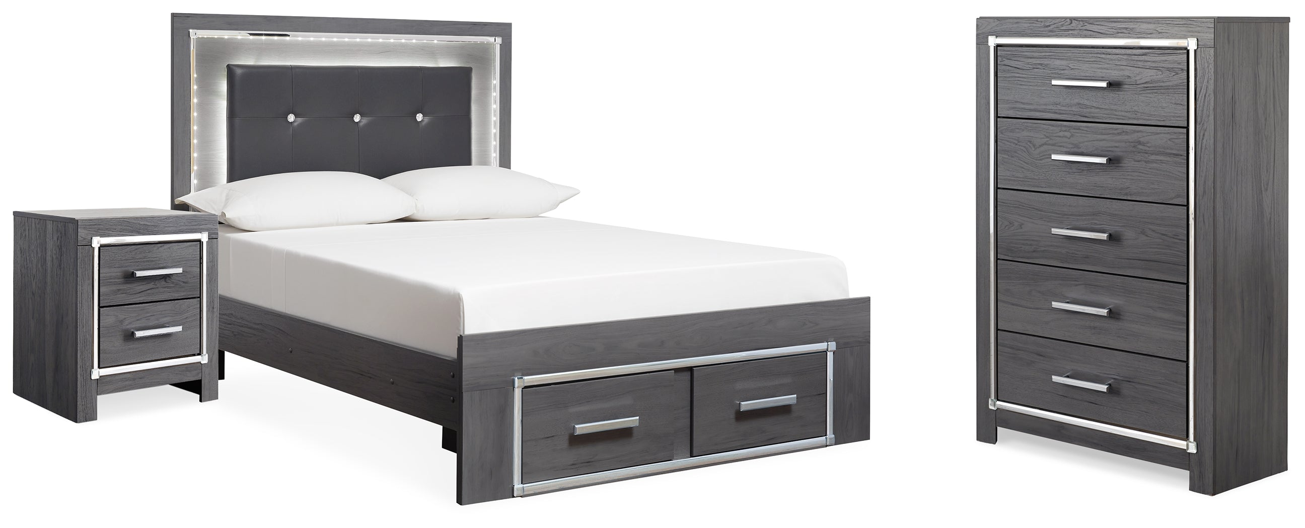 Furniture City Laplace - Ashley Furniture - Lodanna Full Storage Bed, Chest and Nightstand - Full Storage Bed, Chest and Nightstand - B214B46
