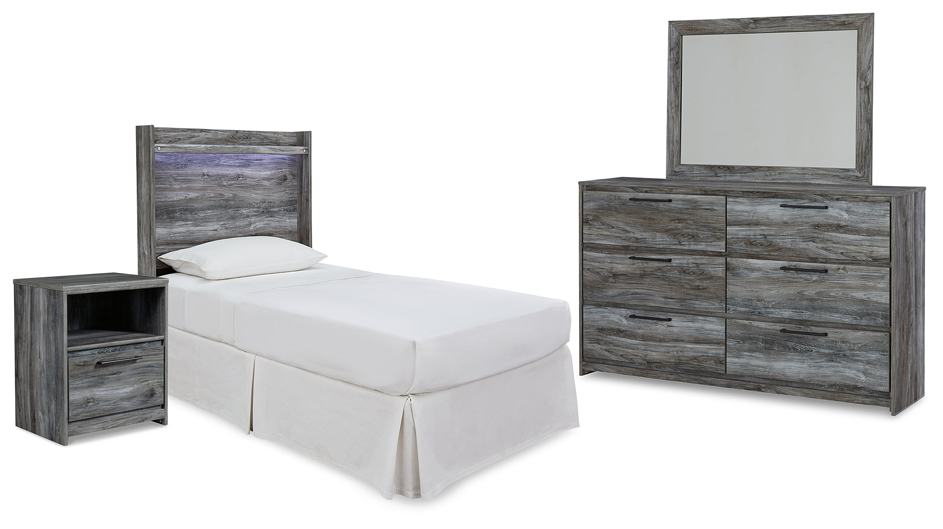 Furniture City Laplace - Ashley Furniture - Baystorm Twin Panel Bed Headboard, Dresser, Mirror and Nightstand - Twin Panel Bed Headboard, Dresser, Mirror and Nightstand - B221B40