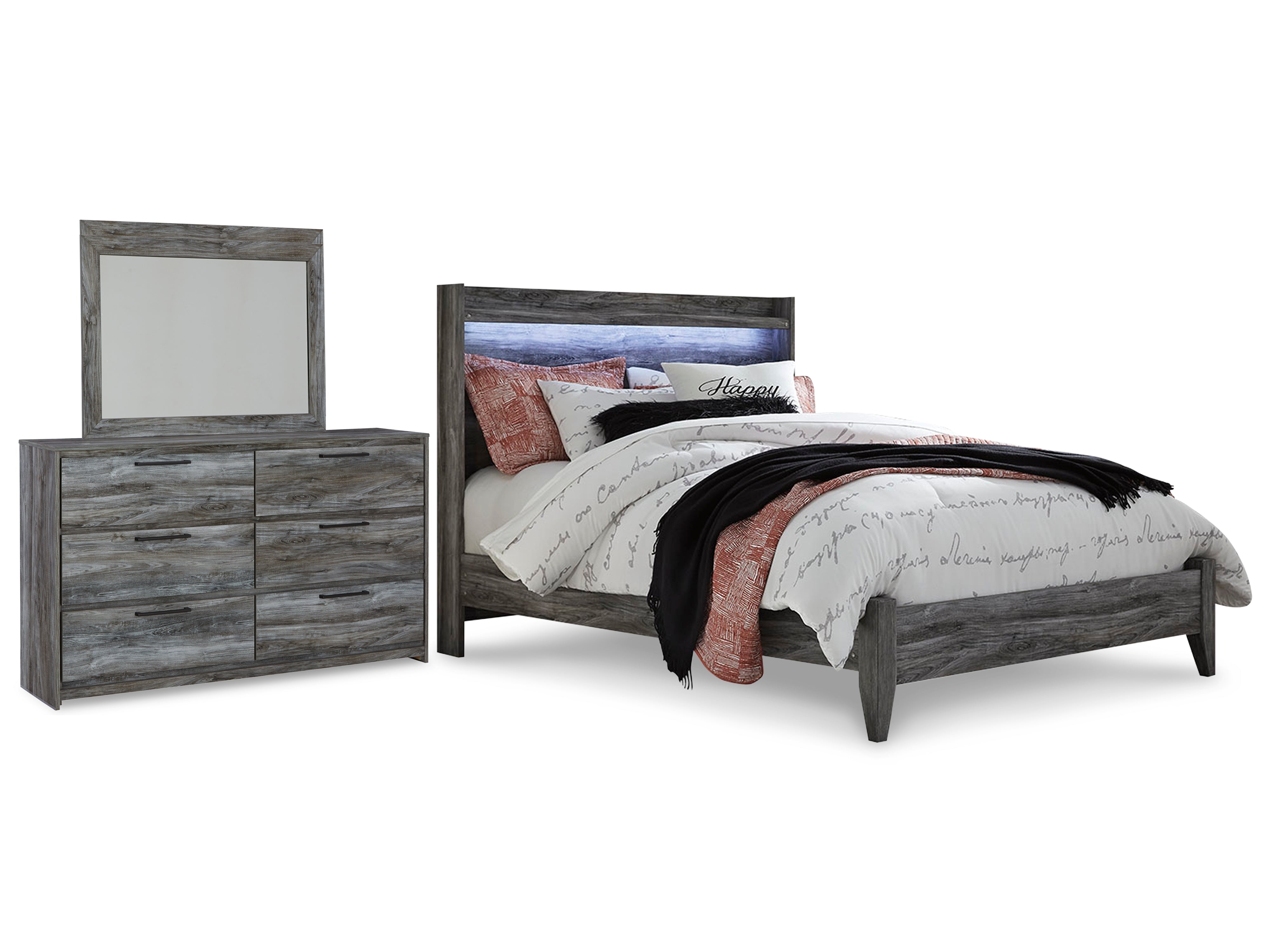 Furniture City Laplace - Ashley Furniture - Baystorm Queen Panel Bed, Dresser and Mirror - Queen Panel Bed, Dresser and Mirror - B221B19
