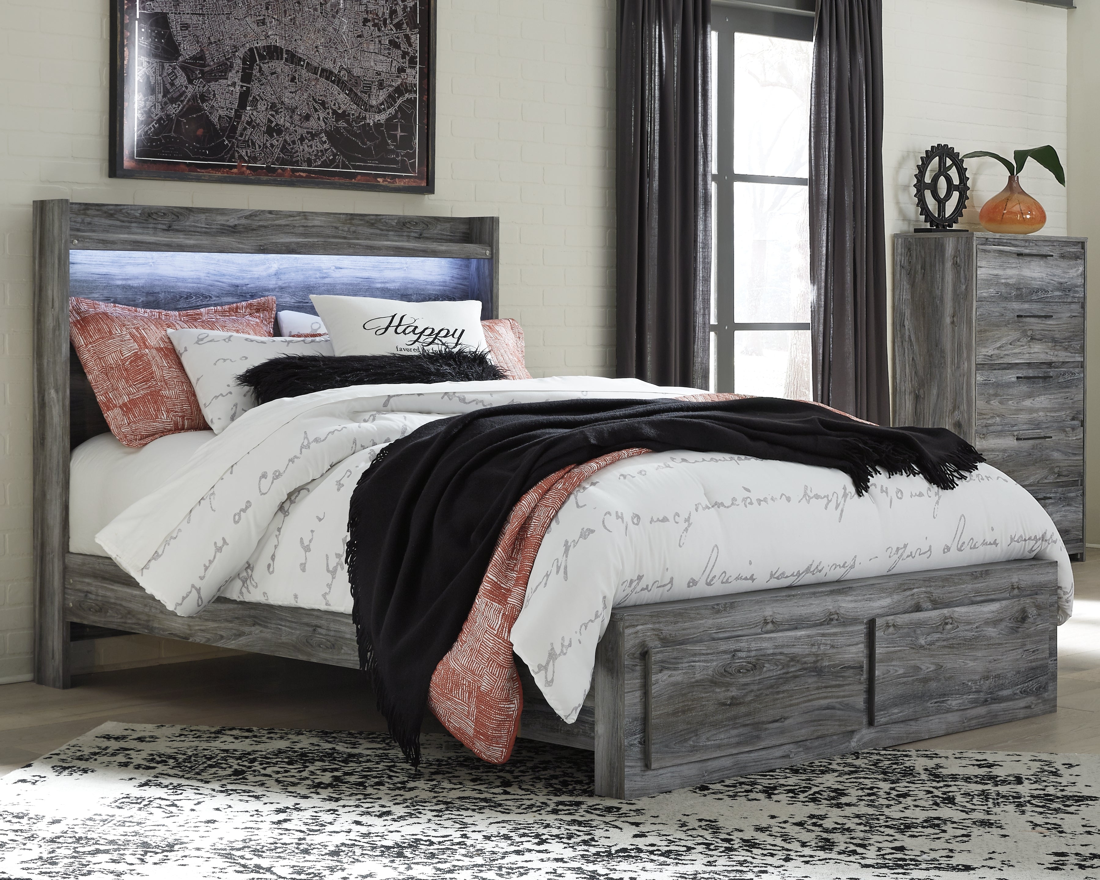 Furniture City Laplace - Ashley Furniture - Baystorm Queen Panel Storage Bed with Chest - Queen Panel Storage Bed with Chest - B221B38