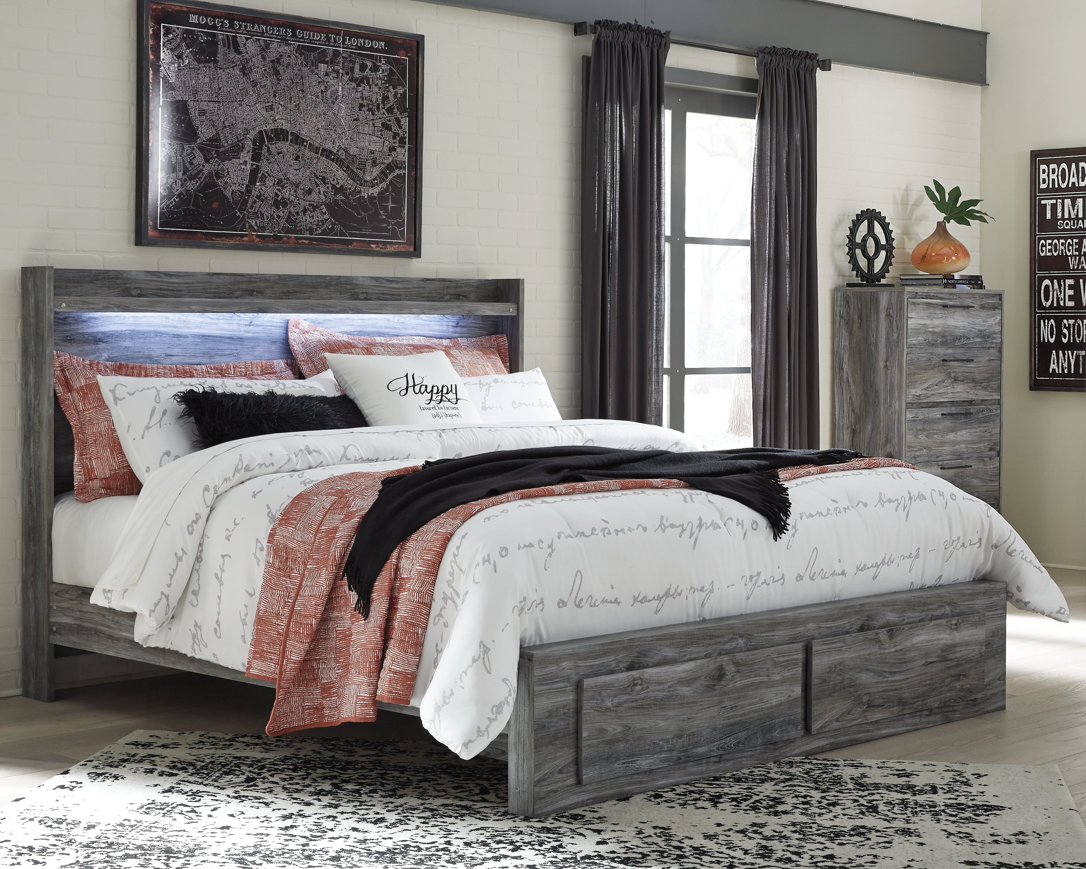 Furniture City Laplace - Ashley Furniture - Baystorm King Panel Storage Bed with Chest - King Panel Storage Bed with Chest - B221B37