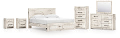 Furniture City Laplace - Ashley Furniture - Lawroy King Panel Storage Bed, Dresser, Mirror, Chest and 2 Nightstands - King Panel Storage Bed, Dresser, Mirror, Chest and 2 Nightstands - B2310B45