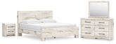 Furniture City Laplace - Ashley Furniture - Lawroy King Panel Bed, Dresser, Mirror and Nightstand - King Panel Bed, Dresser, Mirror and Nightstand / Light Natural - B2310B44