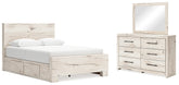 Furniture City Laplace - Ashley Furniture - Lawroy Queen Panel Bed with Storage, Dresser and Mirror - Queen Panel Bed with Storage, Dresser and Mirror - B2310B29