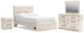 Furniture City Laplace - Ashley Furniture - Lawroy Full Panel Storage Bed, Dresser, Mirror and Nightstand - Full Panel Storage Bed, Dresser, Mirror and Nightstand - B2310B54
