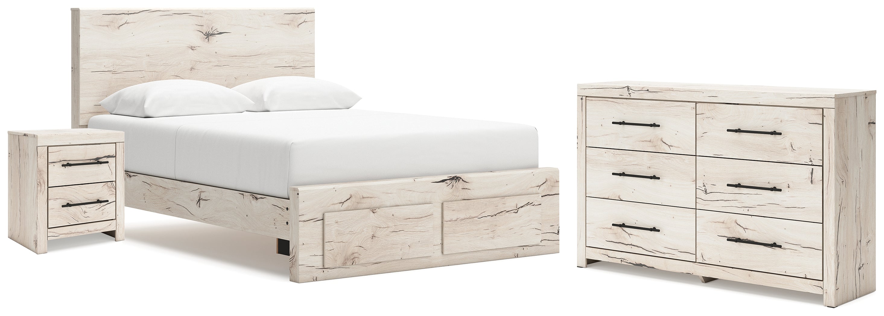 Furniture City Laplace - Ashley Furniture - Lawroy Queen Storage Bed, Dresser and Nightstand - Queen Storage Bed, Dresser and Nightstand - B2310B38