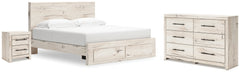 Furniture City Laplace - Ashley Furniture - Lawroy King Storage Bed, Dresser and Nightstand - King Storage Bed, Dresser and Nightstand - B2310B39