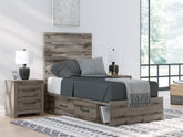 Furniture City Laplace - Ashley Furniture - Graystorm Twin Panel Bed with Storage - Twin Panel Bed with Storage - PCB2405B19