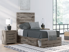 Furniture City Laplace - Ashley Furniture - Graystorm Twin Panel Bed with Storage - Twin Panel Bed with Storage - PCB2405B19