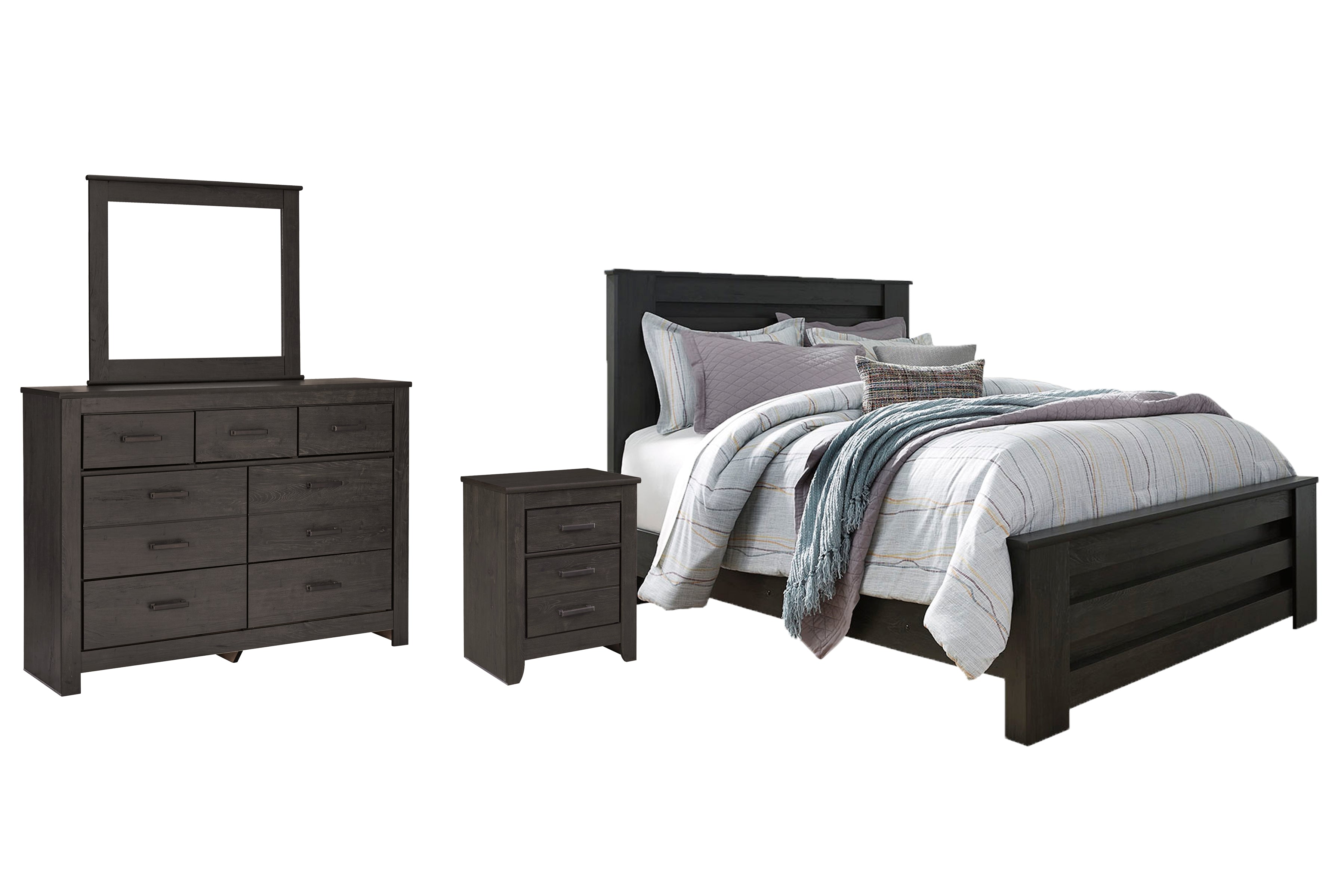 Furniture City Laplace - Ashley Furniture - Brinxton Queen Panel Bed, Dresser, Mirror and Nightstand - Queen Panel Bed, Dresser, Mirror and Nightstand - B249B7