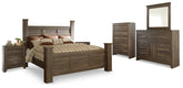 Furniture City Laplace - Ashley Furniture - Juararo King Poster Bed, Dresser, Mirror, Chest and 2 Nightstands - King Poster Bed, Dresser, Mirror, Chest and 2 Nightstands - B251B30