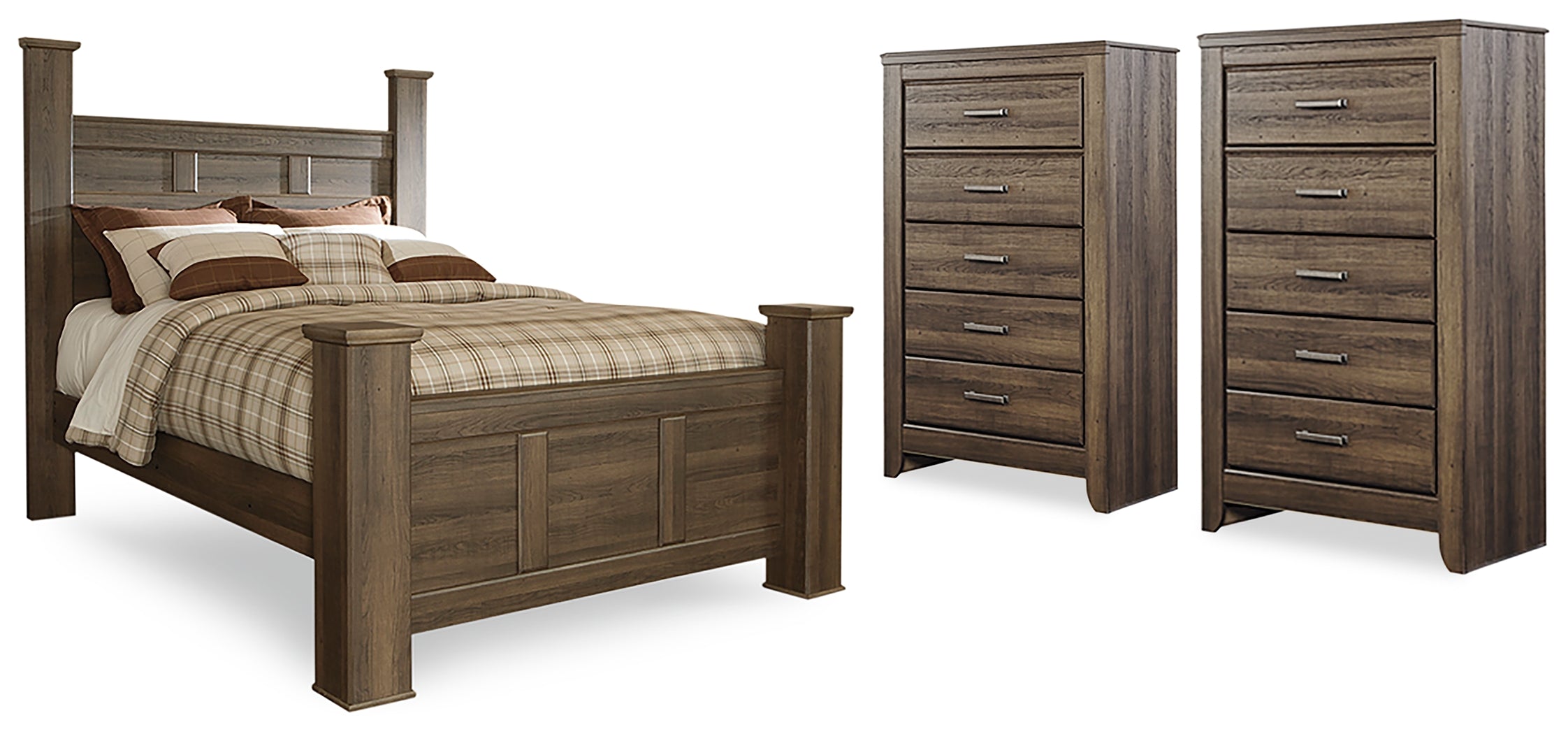 Furniture City Laplace - Ashley Furniture - Juararo Queen Poster Bed and 2 Chests - Queen Poster Bed and 2 Chests - B251B29