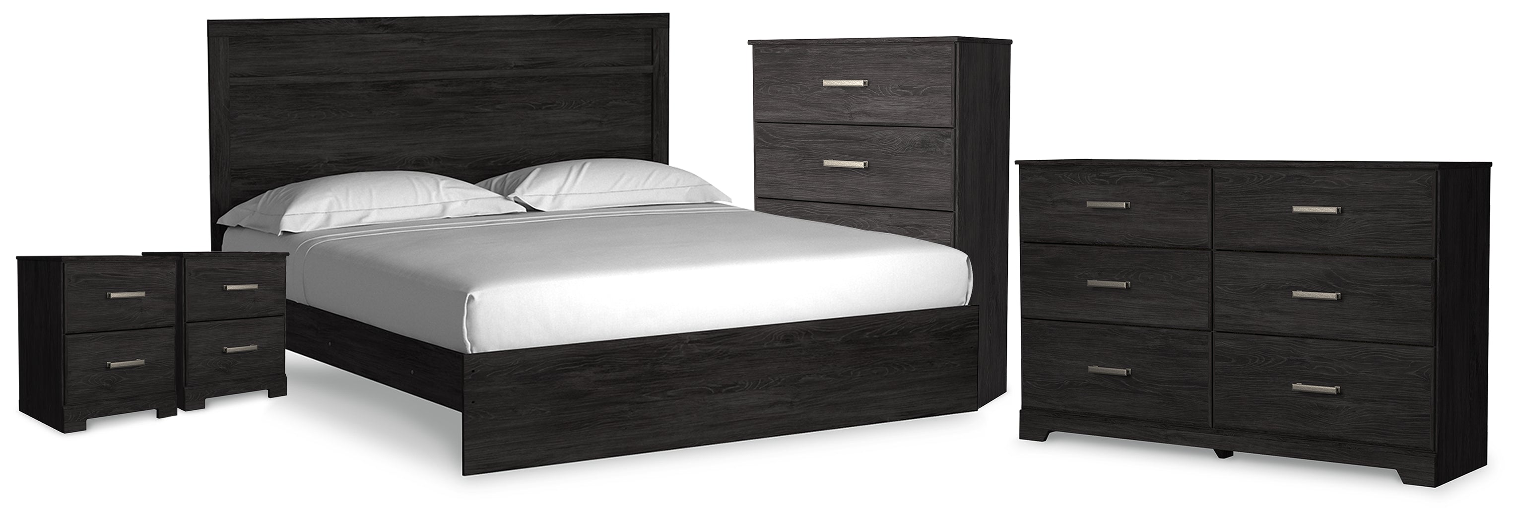 Furniture City Laplace - Ashley Furniture - Belachime King Panel Bed, Dresser, Chest and 2 Nightstands - King Panel Bed, Dresser, Chest and 2 Nightstands - B2589B14