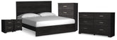 Furniture City Laplace - Ashley Furniture - Belachime King Panel Bed, Dresser, Chest and 2 Nightstands - King Panel Bed, Dresser, Chest and 2 Nightstands - B2589B14