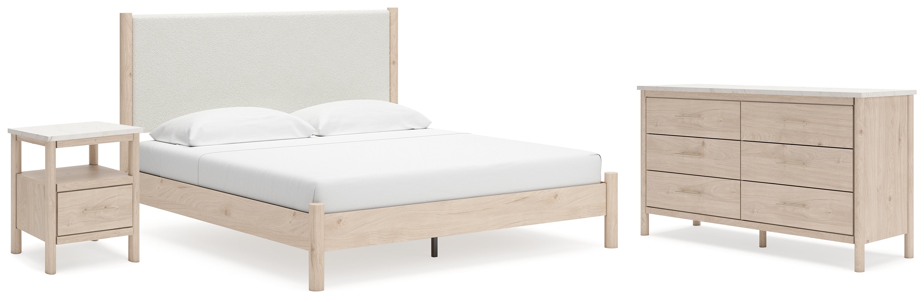 Furniture City Laplace - Ashley Furniture - Cadmori King Upholstered Panel Bed, Dresser and Nightstand - King Upholstered Panel Bed, Dresser and Nightstand - B2615B11