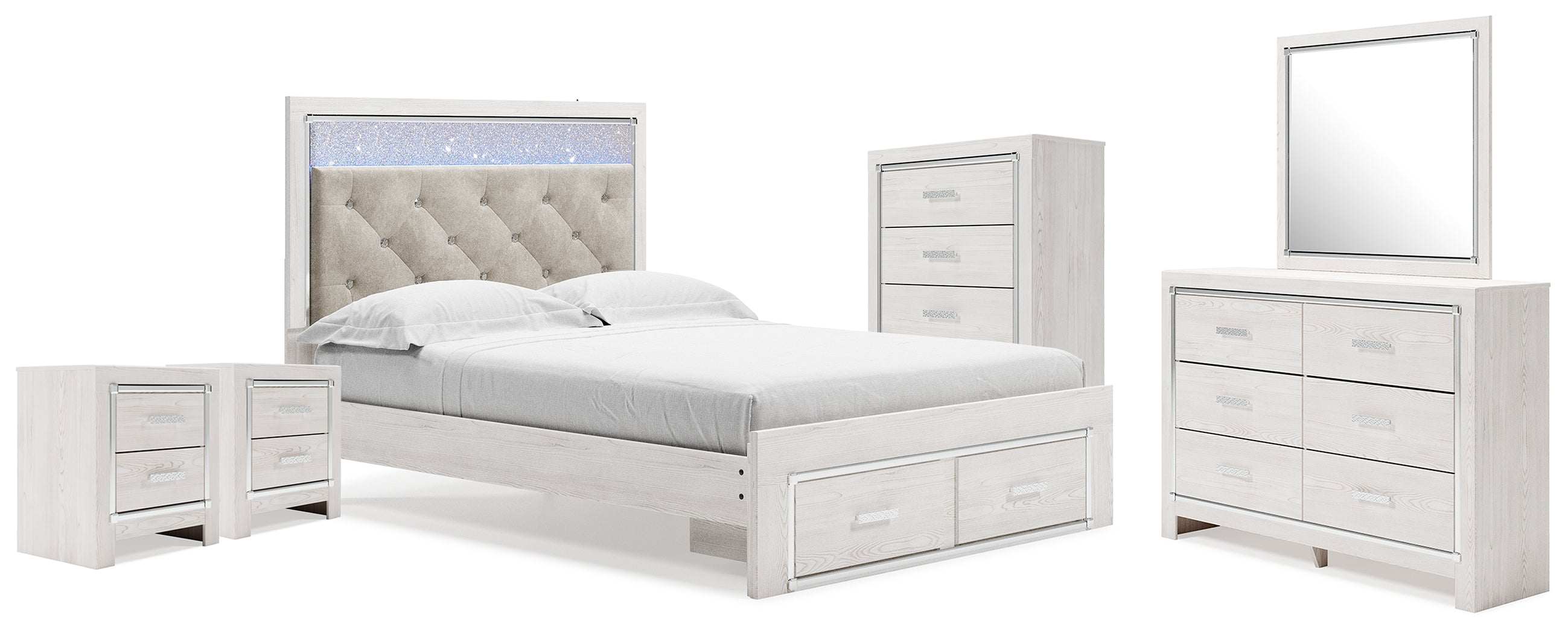 Furniture City Laplace - Ashley Furniture - Altyra Queen Storage Bed, Dresser Mirror, Chest and 2 Nightstands - Queen Storage Bed, Dresser Mirror, Chest and 2 Nightstands - B2640B72
