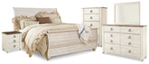 Furniture City Laplace - Ashley Furniture - Willowton King Sleigh Bed, Dresser, Mirror, Chest and Nightstand - King Sleigh Bed, Dresser, Mirror, Chest and Nightstand - B267B61