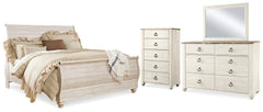 Furniture City Laplace - Ashley Furniture - Willowton King Sleigh Bed, Dresser, Mirror and Chest - King Sleigh Bed, Dresser, Mirror and Chest - B267B42