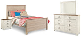Furniture City Laplace - Ashley Furniture - Willowton Full Panel Bed, Dresser, Mirror, Chest and Nightstand - Full Panel Bed, Dresser, Mirror, Chest and Nightstand - B267B64