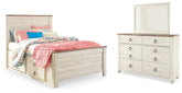 Furniture City Laplace - Ashley Furniture - Willowton Full Panel Bed with Storage, Dresser and Mirror - Full Panel Bed with Storage, Dresser and Mirror - B267B52