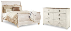 Willowton Queen Sleigh Bed and Dresser