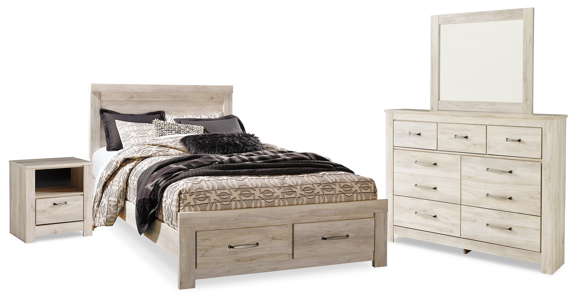 Furniture City Laplace - Ashley Furniture - Bellaby Queen Panel Storage Bed, Dresser, Mirror and Nightstand - Queen Panel Storage Bed, Dresser, Mirror and Nightstand - B331B11