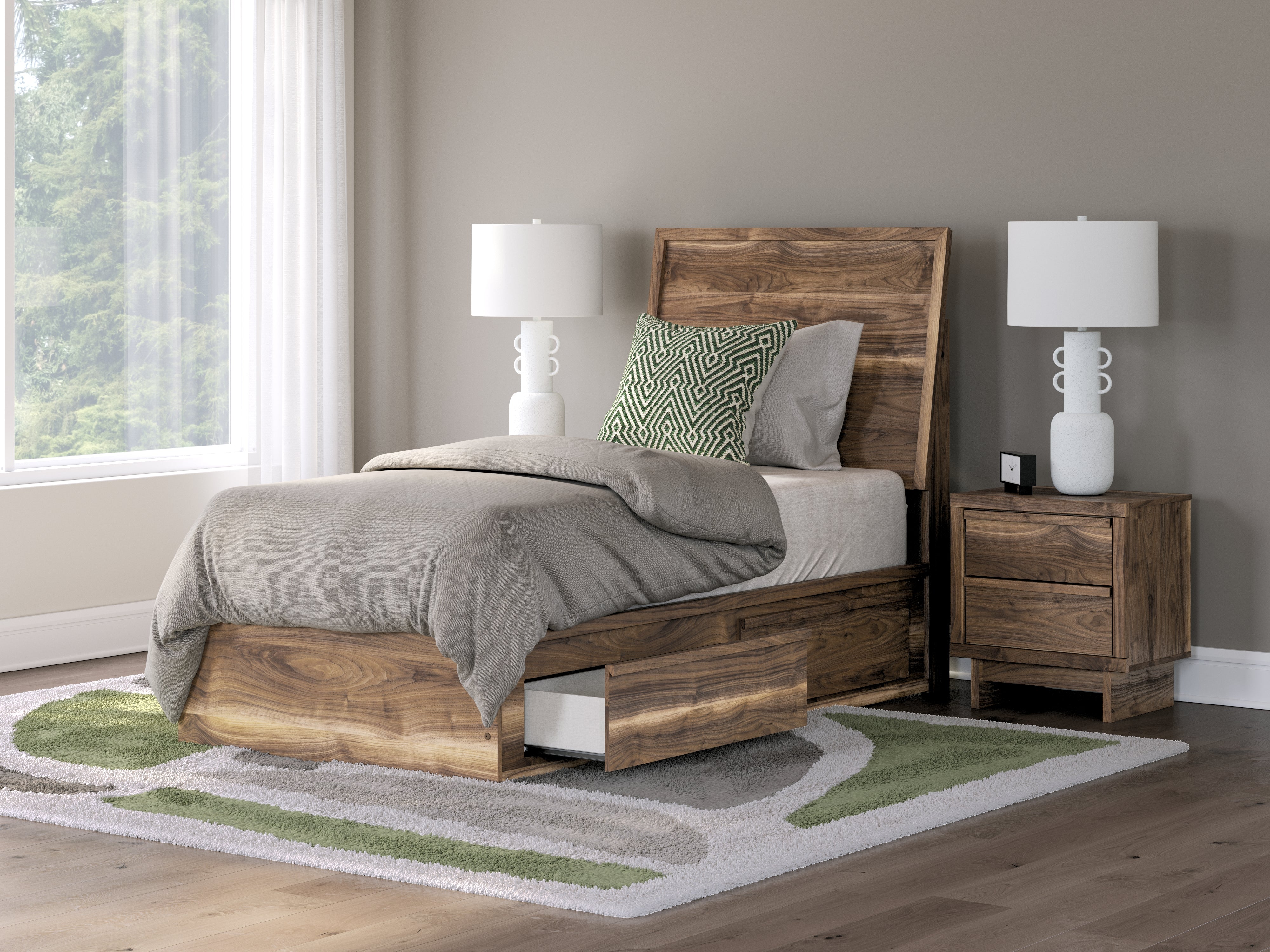 Furniture City Laplace - Ashley Furniture - Chirason Twin Panel Bed with Storage - Twin Panel Bed with Storage - PCB3367B27