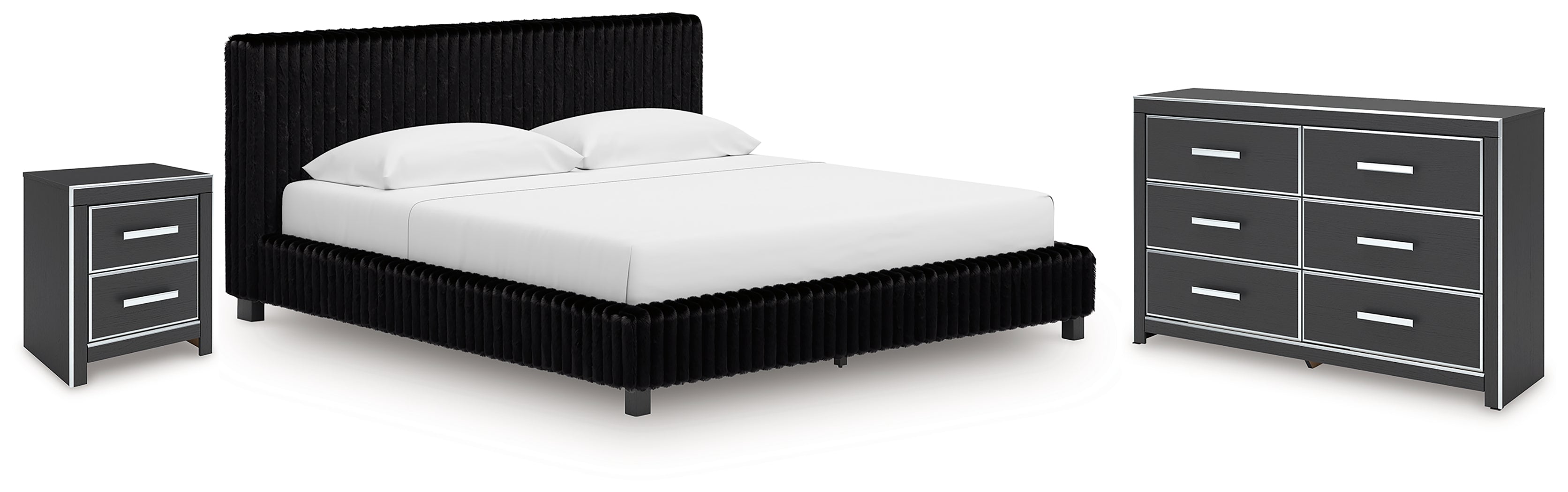 Furniture City Laplace - Ashley Furniture - Zuraleus King Upholstered Bed, Dresser and Nightstand - King Upholstered Bed, Dresser and Nightstand - PCB3380B17