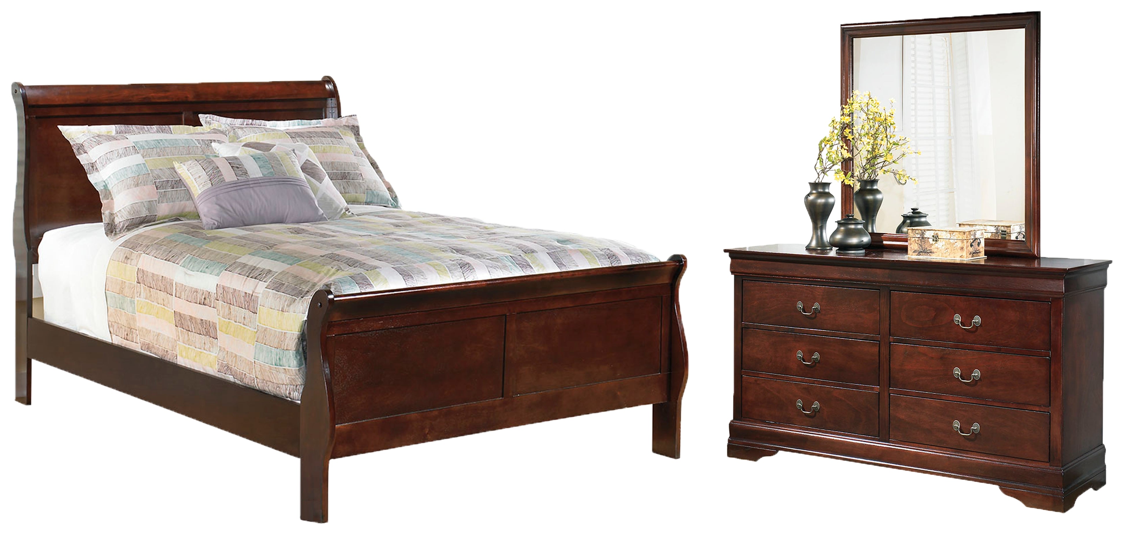 Furniture City Laplace - Ashley Furniture - Alisdair Full Sleigh Bed, Dresser and Mirror - Full Sleigh Bed, Dresser and Mirror - B376B7