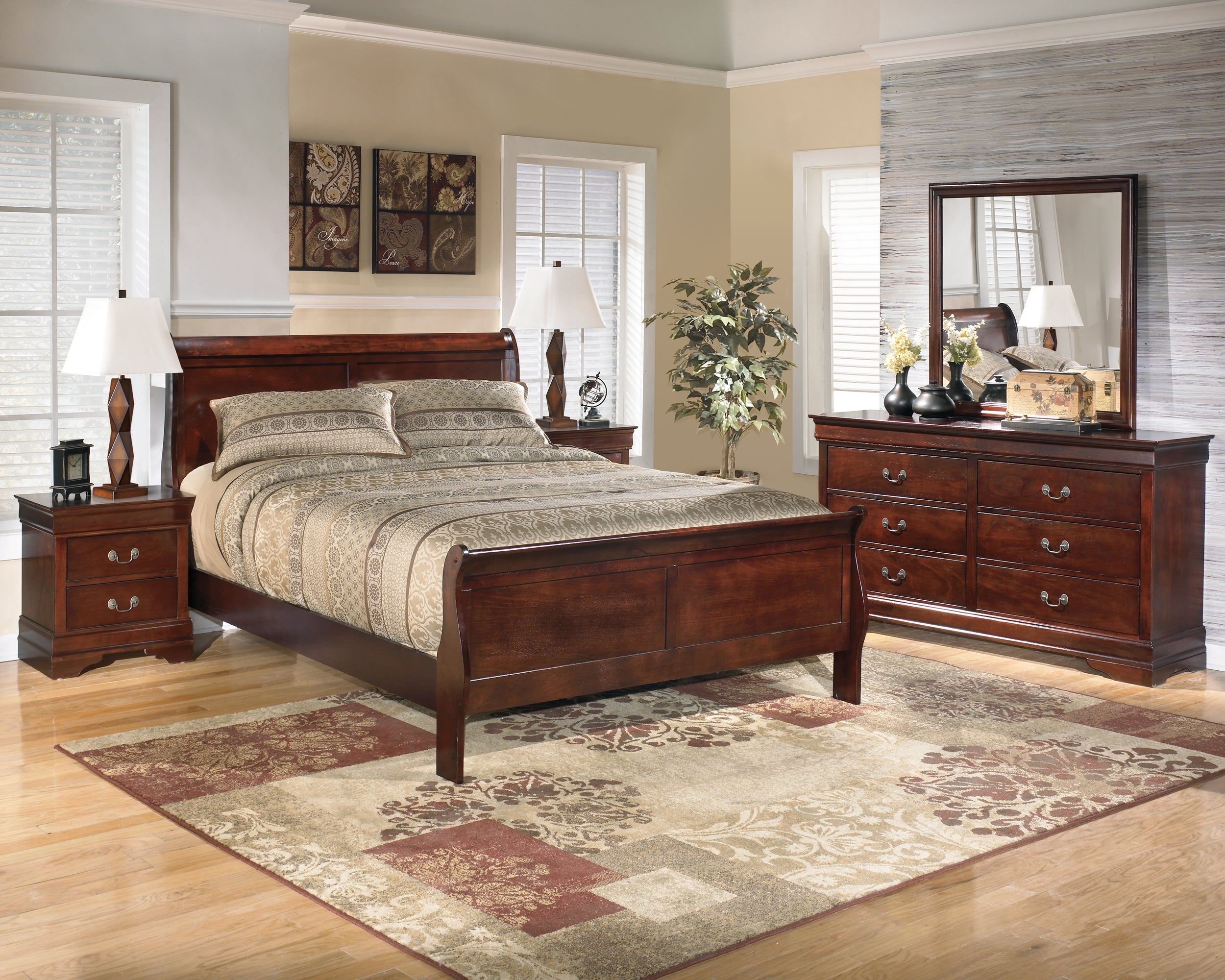 Furniture City Laplace - Ashley Furniture - Alisdair Queen Sleigh Bed, Dresser, Mirror, and Nightstand - Queen Sleigh Bed, Dresser, Mirror, and Nightstand - B376B14