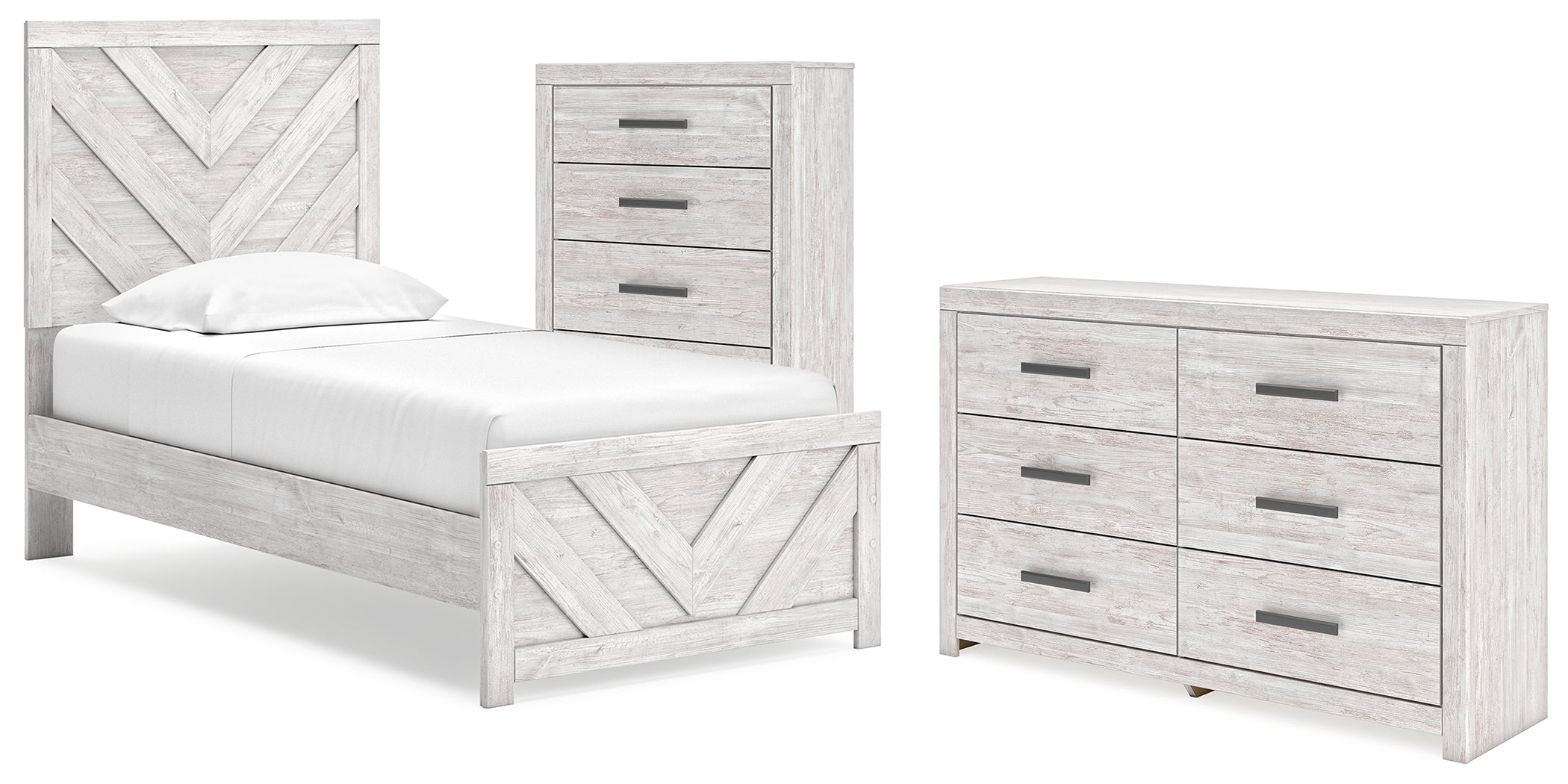 Furniture City Laplace - Ashley Furniture - Cayboni Twin Panel Bed, Dresser and Chest - Twin Panel Bed, Dresser and Chest - B3788B11