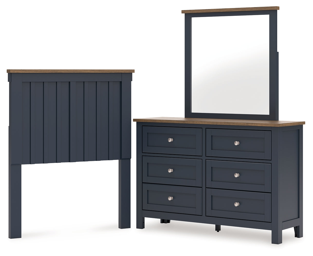 Furniture City Laplace - Ashley Furniture - Landocken Twin Panel Headboard, Dresser and Mirror - Twin Panel Headboard, Dresser and Mirror - B414B13