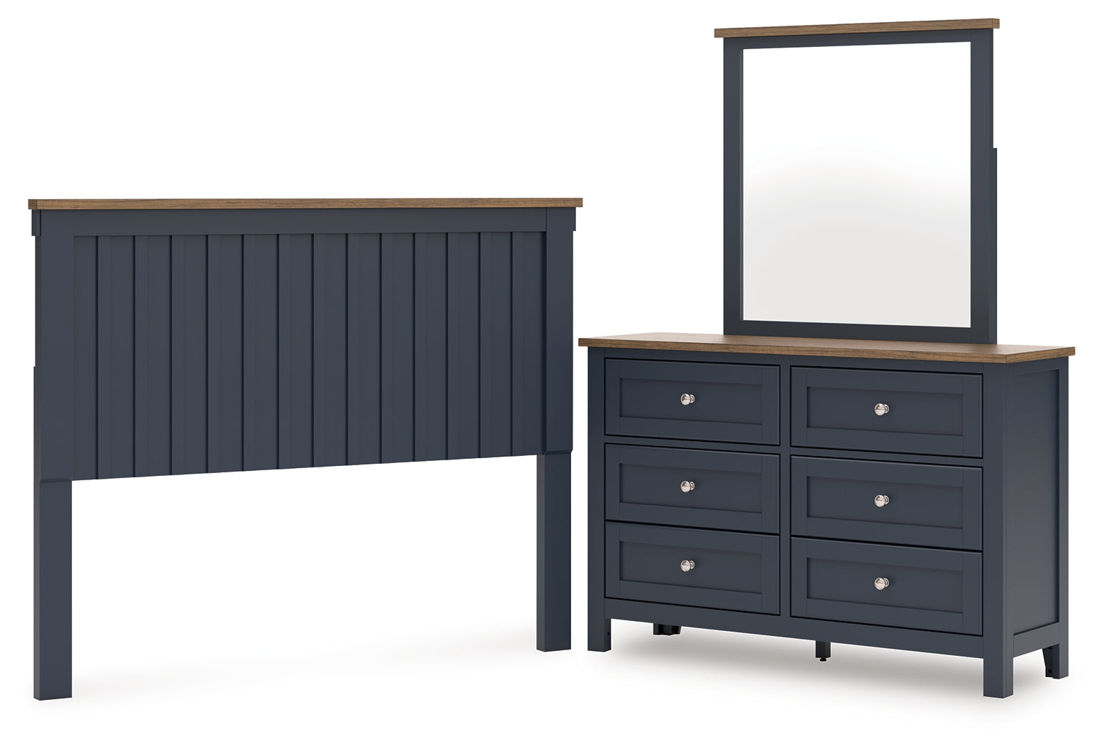 Furniture City Laplace - Ashley Furniture - Landocken Queen Panel Headboard, Dresser and Mirror - Queen Panel Headboard, Dresser and Mirror - B414B12