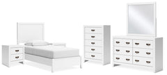 Furniture City Laplace - Ashley Furniture - Binterglen Twin Panel Bed, Dresser, Mirror, Chest and 2 Nightstands - Twin Panel Bed, Dresser, Mirror, Chest and 2 Nightstands - B427B19