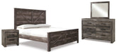 Furniture City Laplace - Ashley Furniture - Wynnlow King Crossbuck Panel Bed, Dresser, Mirror and Nightstand - King Crossbuck Panel Bed, Dresser, Mirror and Nightstand - B440B26