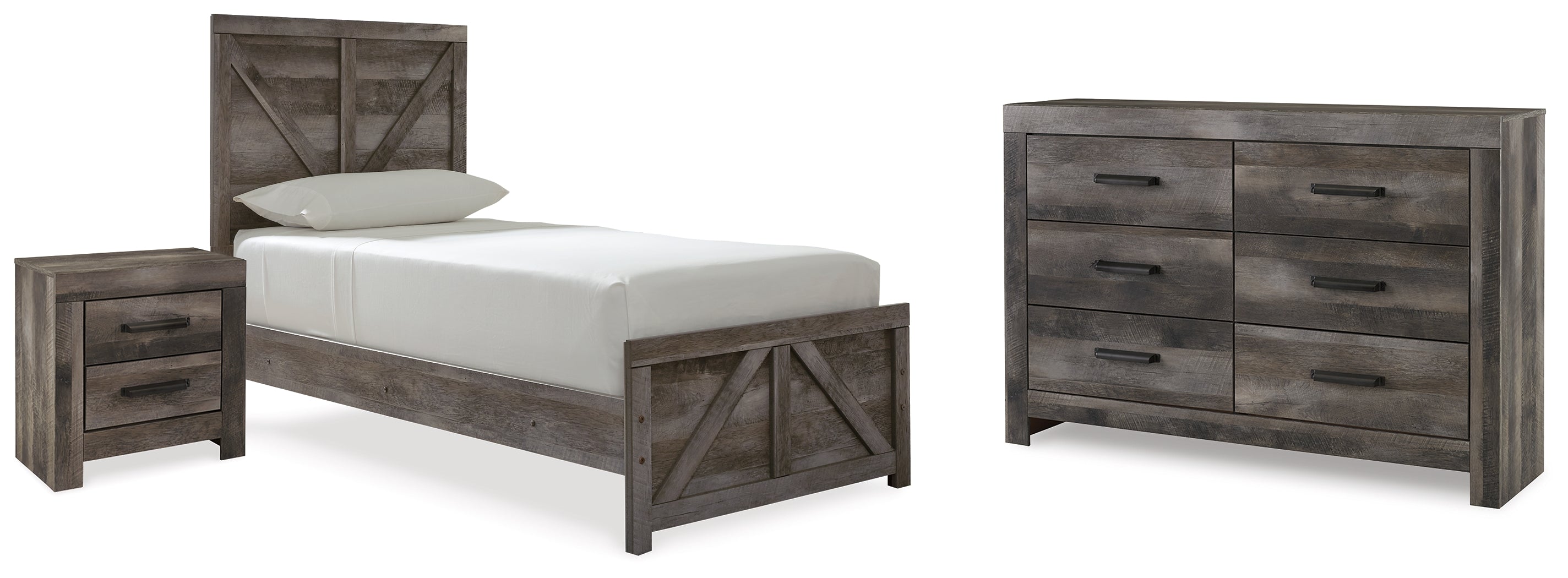 Furniture City Laplace - Ashley Furniture - Wynnlow Twin Panel Bed, Dresser and Nightstand - Twin Panel Bed, Dresser and Nightstand - B440B38