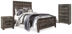 Furniture City Laplace - Ashley Furniture - Wynnlow Queen Crossbuck Panel Bed, Chest and Nightstand - Queen Crossbuck Panel Bed, Chest and Nightstand - B440B28