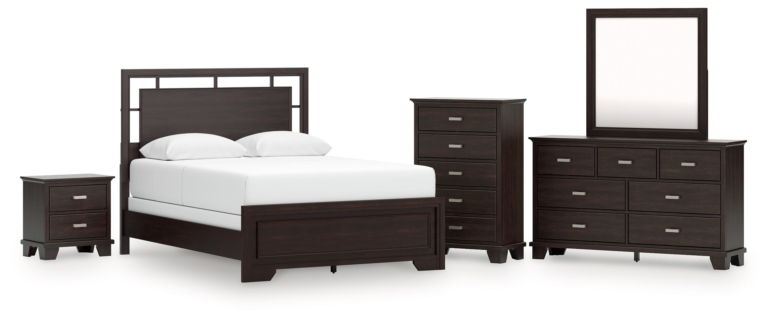 Furniture City Laplace - Ashley Furniture - Covetown Queen Panel Bed, Dresser, Mirror, Chest and Nightstand - Queen Panel Bed, Dresser, Mirror, Chest and Nightstand - B441B14