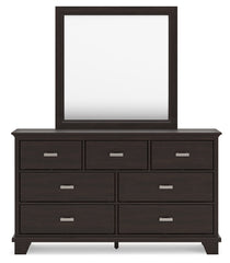 Covetown King Panel Bed, Dresser, Mirror and Nightstand