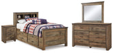 Furniture City Laplace - Ashley Furniture - Trinell Twin Bookcase Storage Bed, Dresser, Mirror and Nightstand - Twin Bookcase Storage Bed, Dresser, Mirror and Nightstand - B446B98