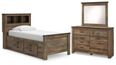 Furniture City Laplace - Ashley Furniture - Trinell Twin Bookcase Storage Bed, Dresser and Mirror - Twin Bookcase Storage Bed, Dresser and Mirror - B446B86