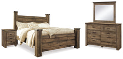 Furniture City Laplace - Ashley Furniture - Trinell King Poster Bed, Dresser, Mirror and Nightstand - King Poster Bed, Dresser, Mirror and Nightstand - B446B75