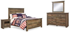 Furniture City Laplace - Ashley Furniture - Trinell Full Panel Bed, Dresser, Mirror and Nightstand - Full Panel Bed, Dresser, Mirror and Nightstand - B446B78