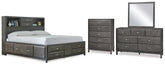 Furniture City Laplace - Ashley Furniture - Caitbrook Queen Storage Bed, Dresser, Mirror and Chest - Queen Storage Bed, Dresser, Mirror and Chest - B476B15