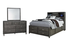Furniture City Laplace - Ashley Furniture - Caitbrook Full Storage Bed with Mirrored Dresser - Full Storage Bed with Mirrored Dresser - B476B5