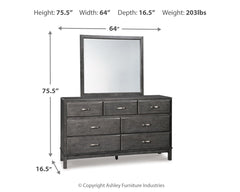 Caitbrook Full Storage Bed, Dresser, Mirror and Nightstand