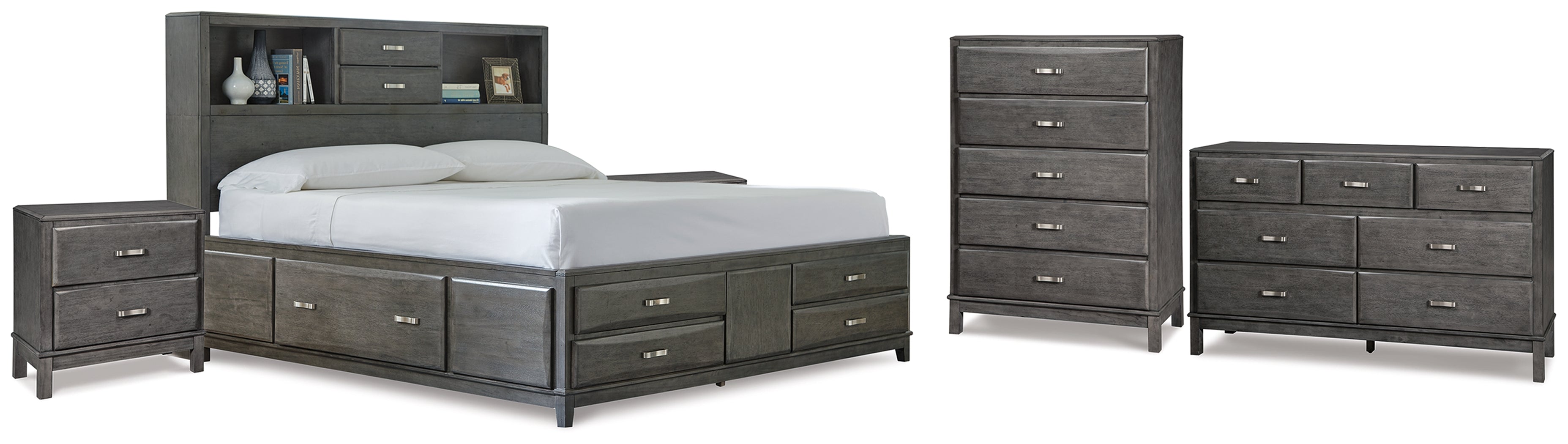Furniture City Laplace - Ashley Furniture - Caitbrook Queen Storage Bed, Dresser, Chest and 2 Nightstands - Queen Storage Bed, Dresser, Chest and 2 Nightstands - B476B32