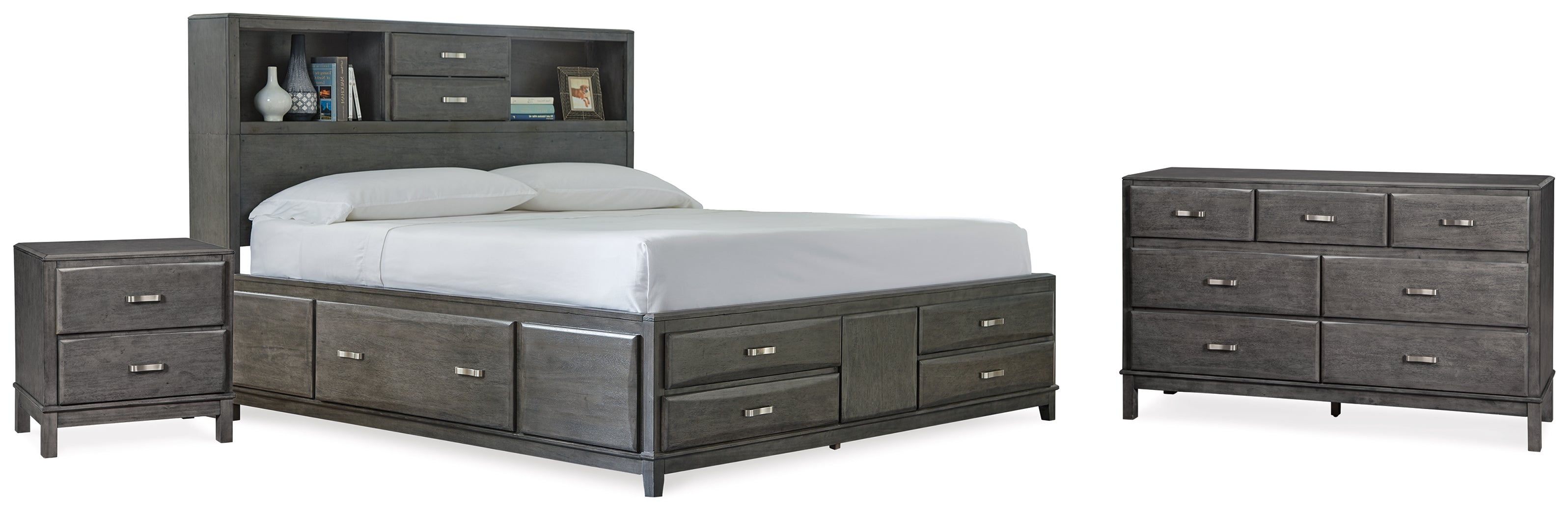 Furniture City Laplace - Ashley Furniture - Caitbrook King Storage Bed, Dresser and Nightstand - King Storage Bed, Dresser and Nightstand - B476B12