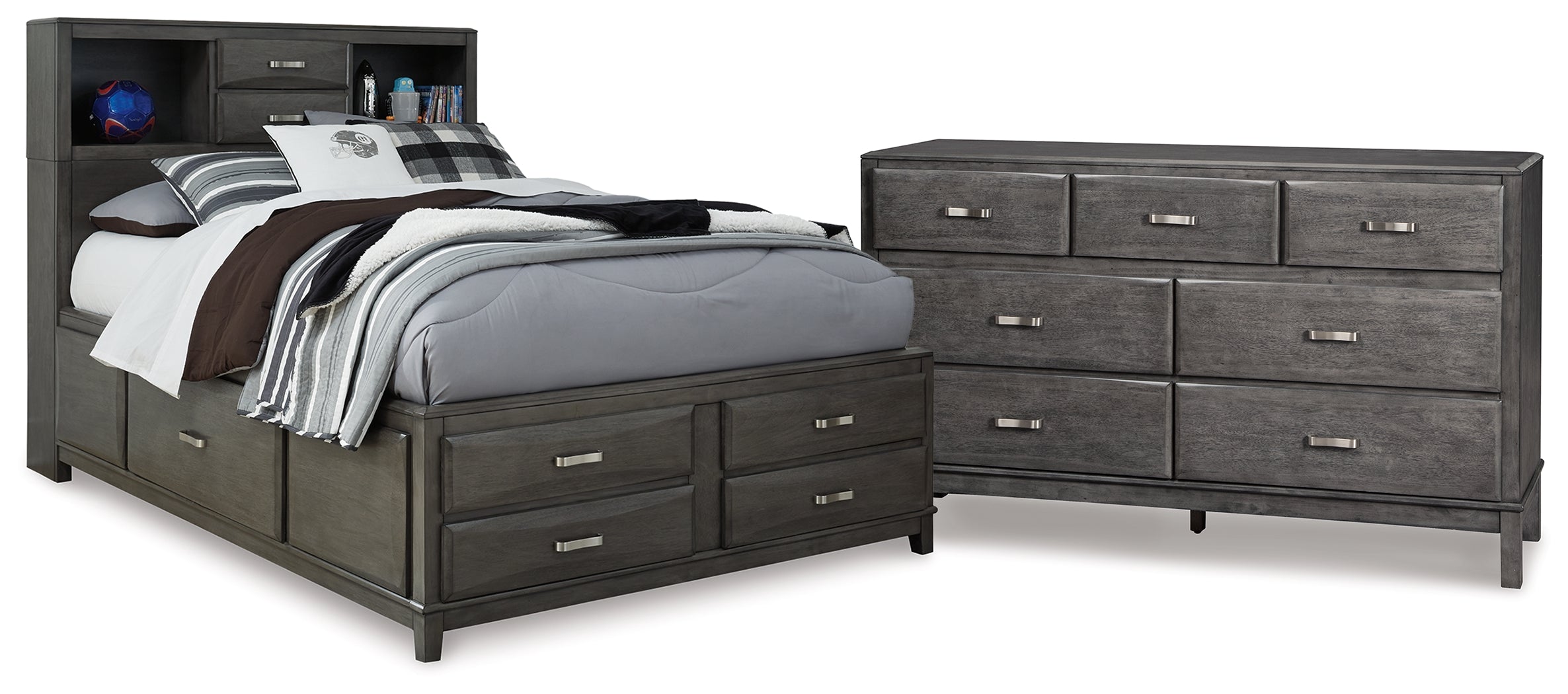 Furniture City Laplace - Ashley Furniture - Caitbrook Full Storage Bed and Dresser - Full Storage Bed and Dresser - B476B35